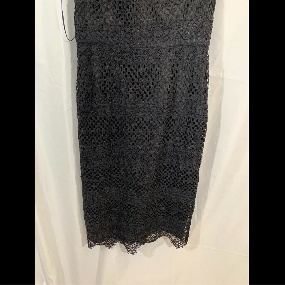 NWT $348 Trina Turk Vitality Crochet Knit Dress‎ in Black [SZ 4 ]